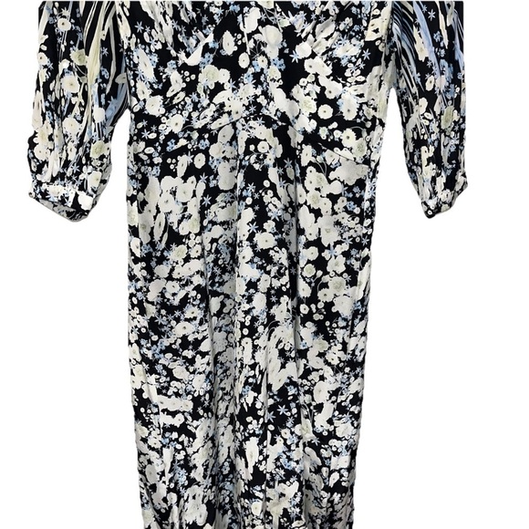 DOROTHY SCHUMACHER Blooming Love Midi Dress Silk Floral Blue White Small NWT - Picture 8 of 16